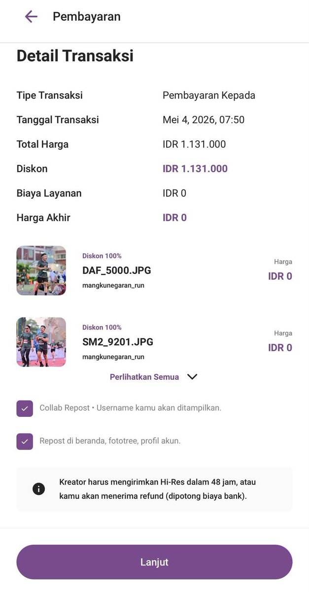LambeSahamjja's tweet photo. Guys, lu pada tau gak…
Biaya buat nebus foto event Mangkunegaran Run katanya bisa tembus Rp1 juta per orang.

Yang bikin orang langsung ngitung-ngitung: pesertanya disebut sekitar 7.750 orang dari 50 negara.

Sekarang coba pakai skenario konservatif aja:
kalau cuma 10% peserta yang nebus foto:

7.750 × 10% = 775 orang

775 orang × Rp1.000.000 = Rp775.000.000

Alias hampir Rp775 juta cuma dari penjualan foto event.

Kalau yang beli ternyata 20%?
= Rp1,55 miliar

Kalau 30%?
= Rp2,32 miliar

Padahal ini baru dari foto doang, belum:
tiket peserta
sponsor
merchandise
tenant
dll

Makanya banyak yang kaget, ternyata industri event sekarang detail monetisasinya makin kreatif.

cc: threads