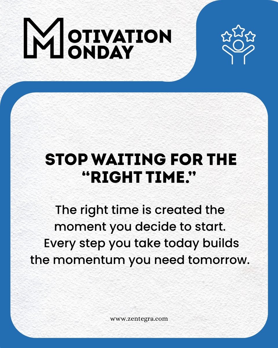 myzentegra's tweet image. Stop waiting. Start building.
The moment you take action is the moment things begin to change. Momentum isn’t found, it’s created.

#MotivationMonday #StartNow #TakeAction #BusinessGrowth #EntrepreneurMindset #ConsistencyWins #BuildMomentum #SuccessMindset #Leadership #Zentegra