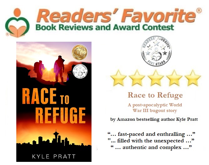 AuthorKylePratt's tweet image. Race to Refuge – Ryan and Amy must bug out of Seattle as WW3 begins. This exciting story of survival earned a 5-star 🌟 review from the Reader’s Favorite Book Reviews. The #PostApocalyptic #ebook is available now Amazon #Kindle. #BookTwitter amazon.com/gp/product/B07…
