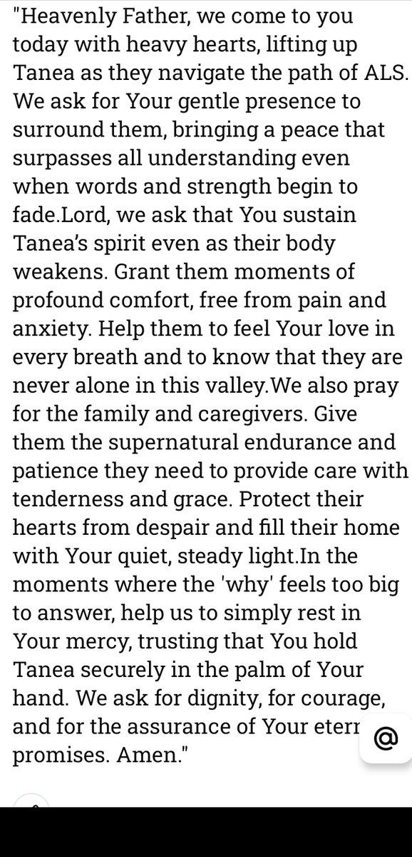 Sheltonsws1's tweet photo. @RebelTanea @AEW @TonyKhan @alsassociation @ALSTDI @iamalsorg @ALSHF @youralsnetwork @YourALSguide @ProjectALSorg @alsnewstoday Prayer from all of us fans for you. God bless you. Hope you find some peace in this. https://t.co/Tp1g9iQQHT