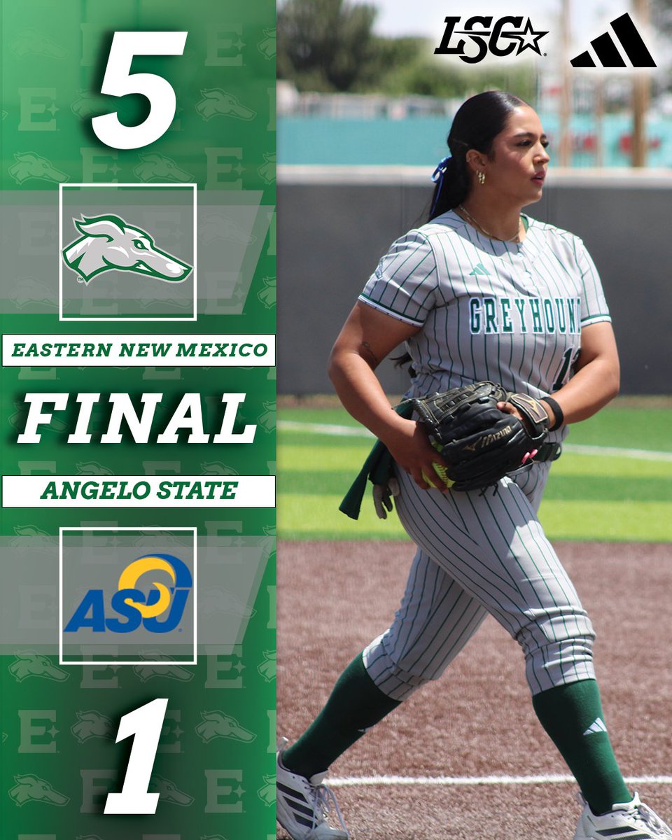 ENMUSoftball's tweet photo. The Greyhounds split with No. 13 Angelo State in the final games of the season 🥎😤

#ALLIN #ENMU https://t.co/a4rFPzuwO8