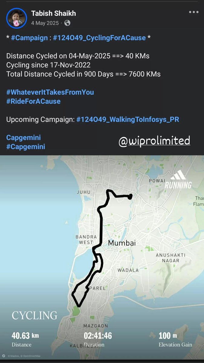 TabishSk21's tweet image. Motivational quotes for corporate Employees:
* #Campaign  : #124O49_WalkingForACause  *

Because, it only seems fitting to kick off the Campaign from Home Sweet Home in Mumbai

Distance Walked on 04-May-2022 ==&amp;gt; 0 KM
Walking since 01-May-2022 
@wipro