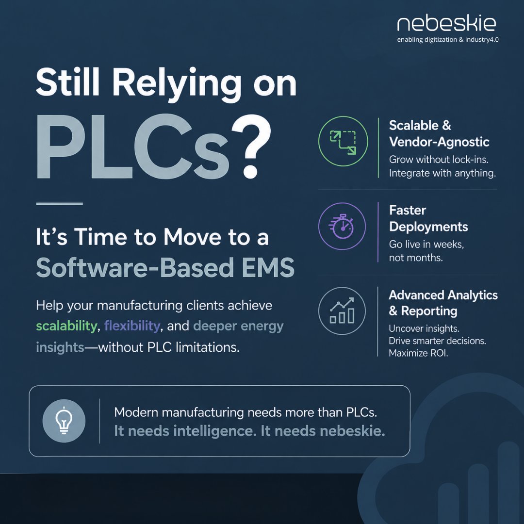 NebeskieL's tweet image. Still relying on PLCs?

Upgrade to a software-based EMS for smarter insights, faster deployment, and real scalability.

#EnergyManagement #Industry40 #SmartManufacturing #EMS #DigitalTransformation #IndustrialAutomation #enture