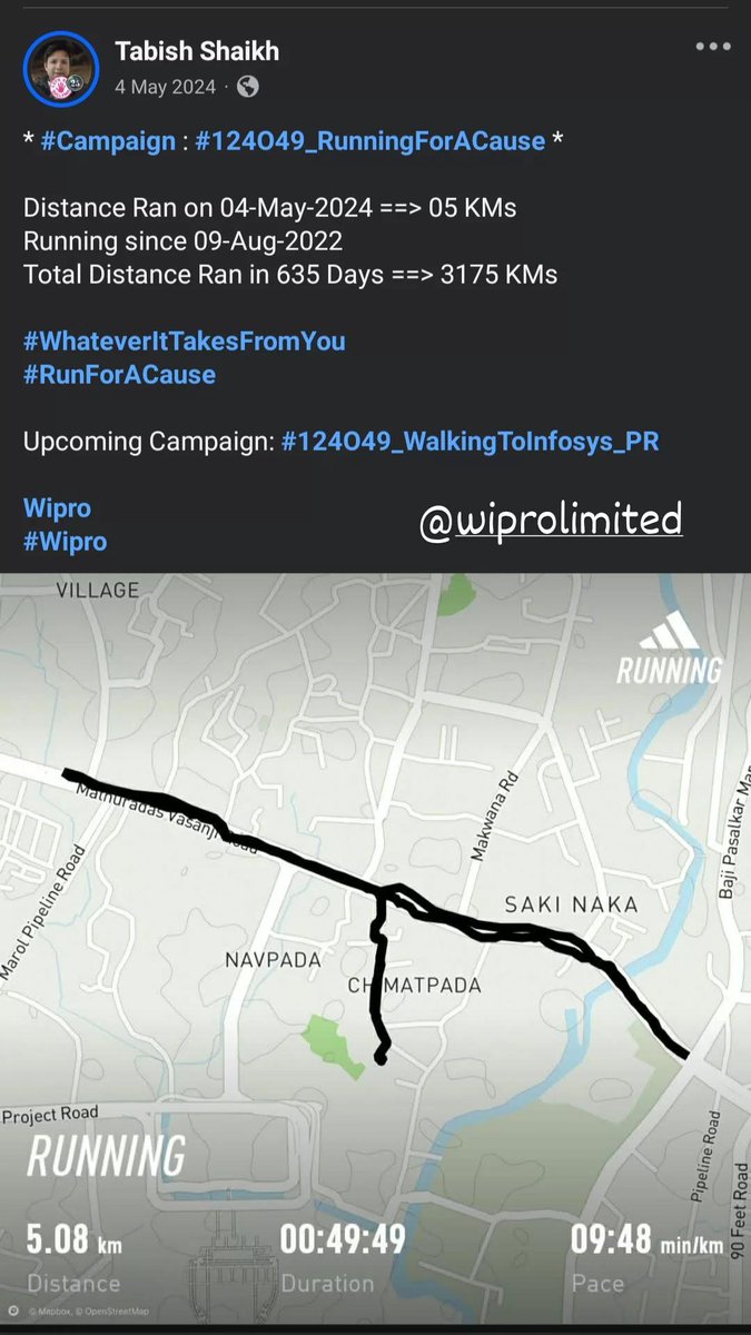 TabishSk21's tweet image. Total Distance Walked in 4 Days ==&amp;gt; 7 KMs

#WhateverItTakesFromYou
#WalkForACause

* #Campaign : #124O49_RunningForACause *

Distance Ran on 04-May-2025 ==&amp;gt; 05 KMs
Running since 09-Aug-2022
Total Distance Ran in 1000 Days ==&amp;gt; 5000 KMs

#WhateverItTakesFromYou
#RunForACause