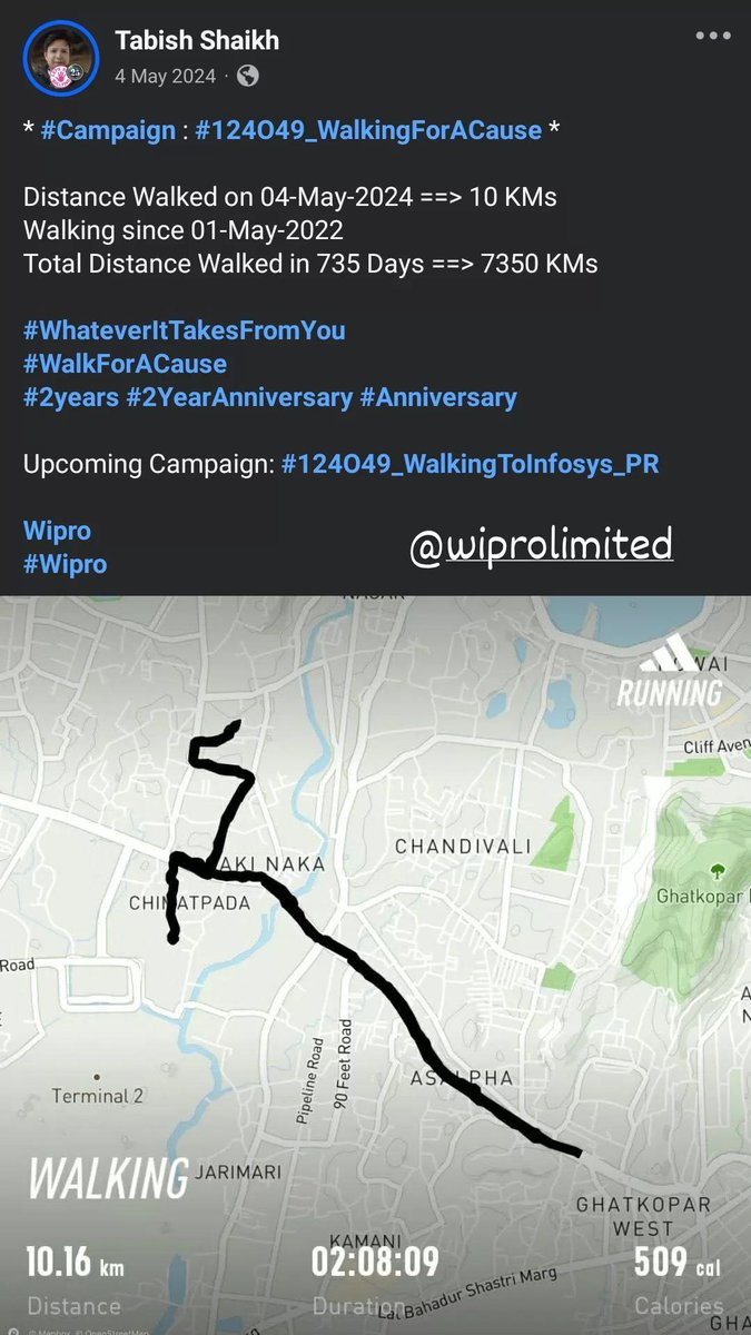 TabishSk21's tweet image. Total Distance Walked in 4 Days ==&amp;gt; 7 KMs

#WhateverItTakesFromYou
#WalkForACause

* #Campaign : #124O49_RunningForACause *

Distance Ran on 04-May-2025 ==&amp;gt; 05 KMs
Running since 09-Aug-2022
Total Distance Ran in 1000 Days ==&amp;gt; 5000 KMs

#WhateverItTakesFromYou
#RunForACause