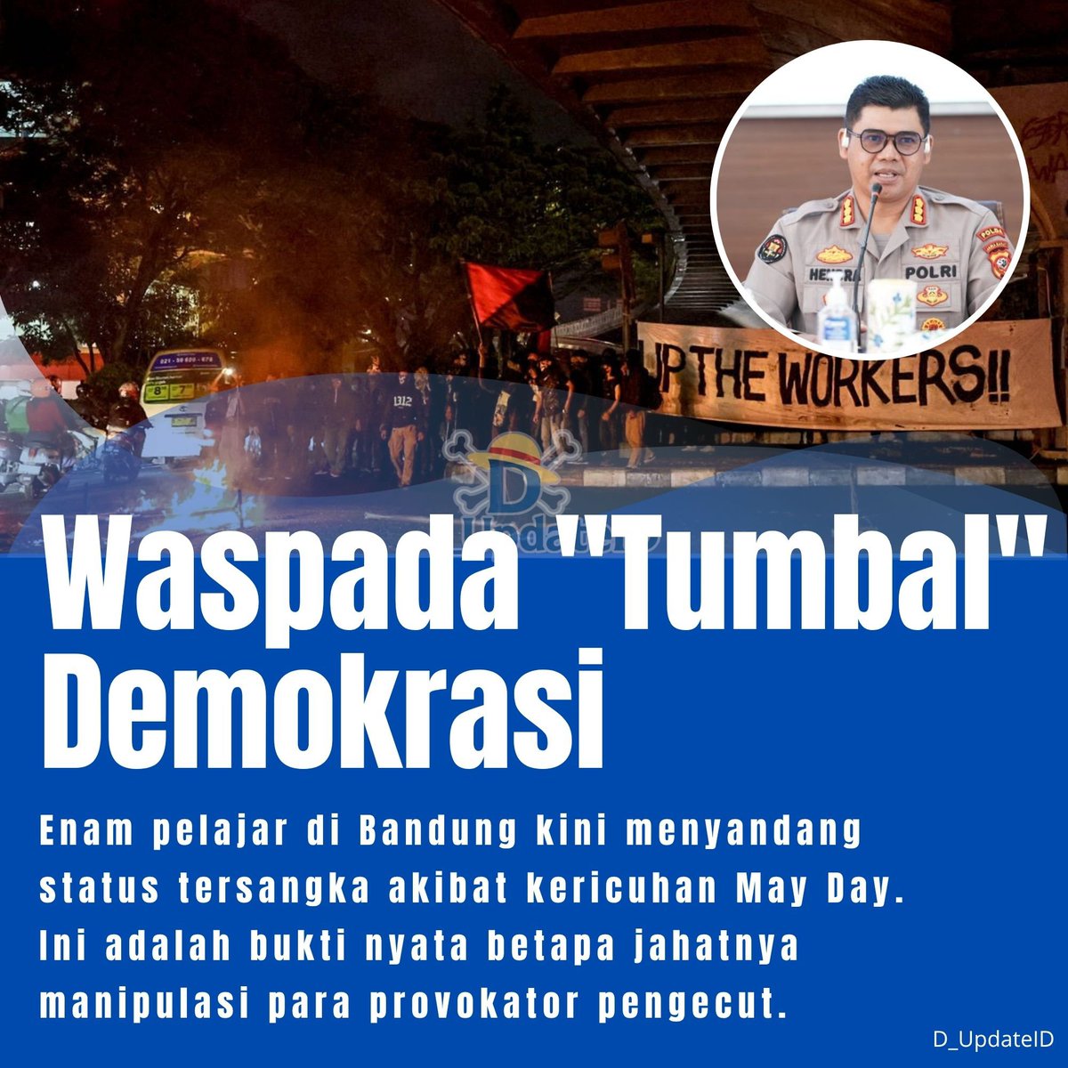 D_UpdateID's tweet image. enam pelajar ini harus mendekam di sel dan menghadapi catatan hitam di SKCK mereka selamanya.Jangan mau jadi tameng hidup untuk agenda gelap yang tidak kalian pahami!
Masih mau nekat jadi 'alat' perusak fasilitas publik?
#jagaindonesia #mayday #bandung #virałpost