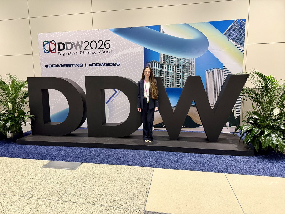 falcon_bruna's tweet photo. Grateful to attend DDW for the third time and this time as an internal medicine resident. 

Excited to present our work on thrombospondin-2 in liver fibrosis and to discuss advances in the GI field and their impact on patient care.

#DDW2026 #Gastroenterology #Hepatology https://t.co/IjSVDg5KiG
