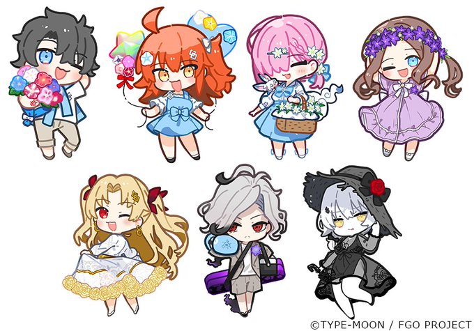 "「Fate/Grand Order」繁体字版 9周年記念イラスト"のSDキャラクター達をお仕事で描かせていただきました!!!9周年おめでとうございます!!! 日本のFGOプレイヤーの方々には見慣れないイラストかもです!良かったら是非見てね! #FGO #FGO繁体字版