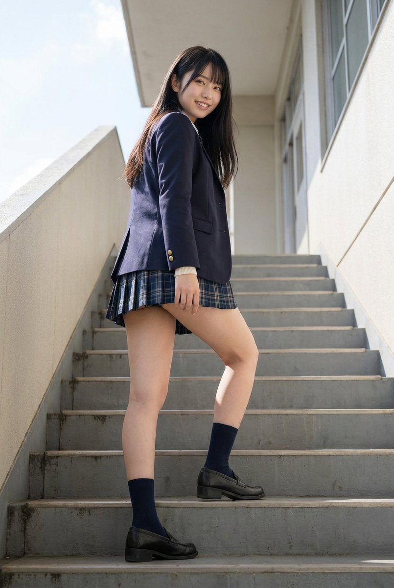 yamayamajobrock's tweet image. 足好きな方いますか？

#jk #女子高生 #制服 #AI美女 #AIart