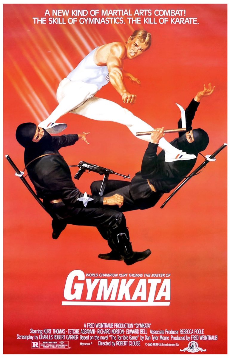 FilmNewsNos's tweet photo. 🎬MOVIE HISTORY: 41 years ago today, May 3, 1985, the movie ‘Gymkata’ opened in theaters!
#KurtThomas #TetchieAgbayani #RichardNorton #EdwardBell #JohnBerrett #ConanLee #BobSchott #BurkKartalian #EricLawson #SonnyBarnes #TadashiYamashita #SharanLea #ZlatkoPokupec #RobertClouse https://t.co/R2VFBMmbB5