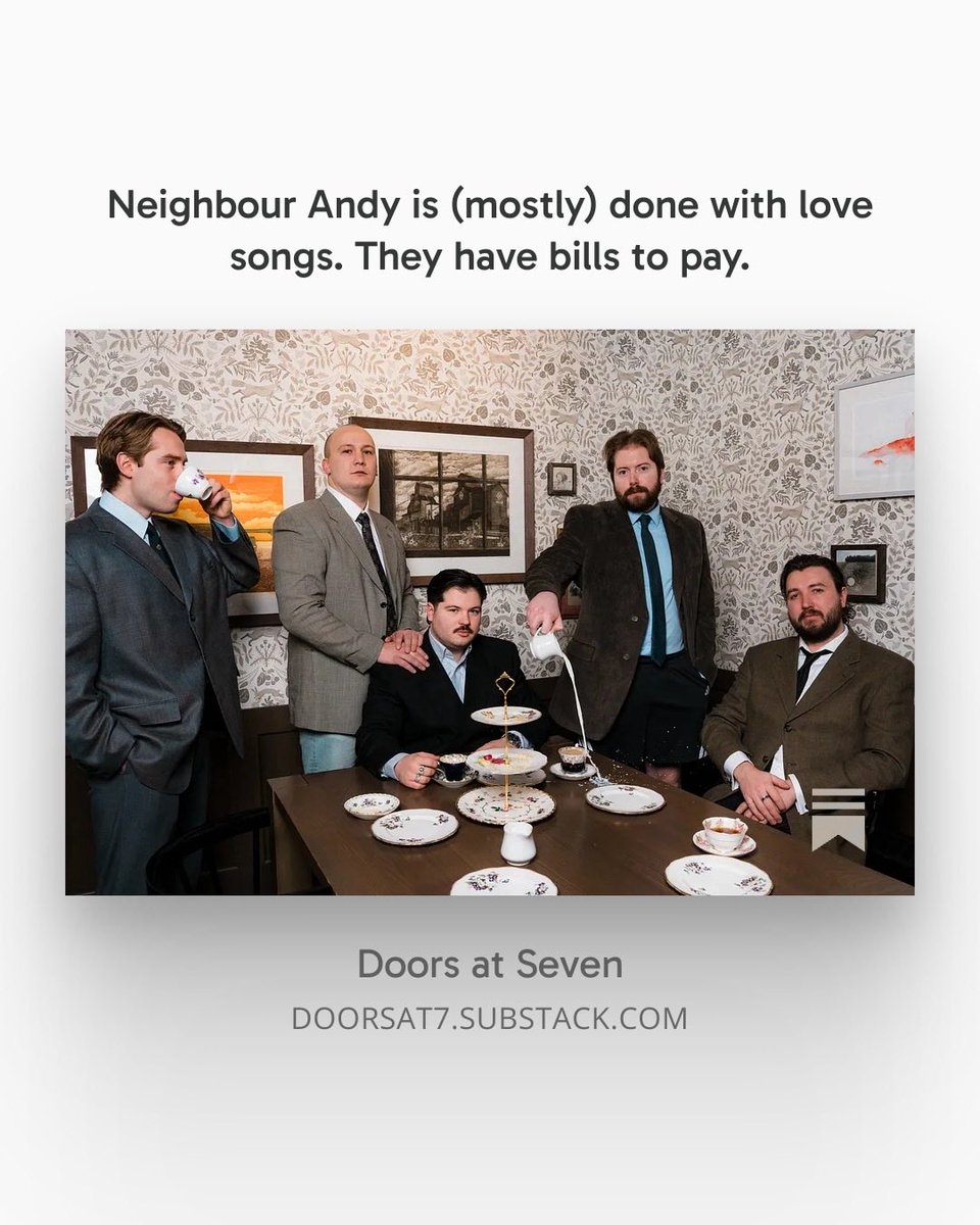 ChrisCicchiello's tweet photo. For members of Neighbour Andy, the Canadian alternative quintet, all decisions are made in a democratic manner guided by 1 rule: try anything. Often that takes the form of taking the most humorous avenue.

At the link in the comments, read my profile on the down-to-earth band 👇 https://t.co/X3uts9ZTr6