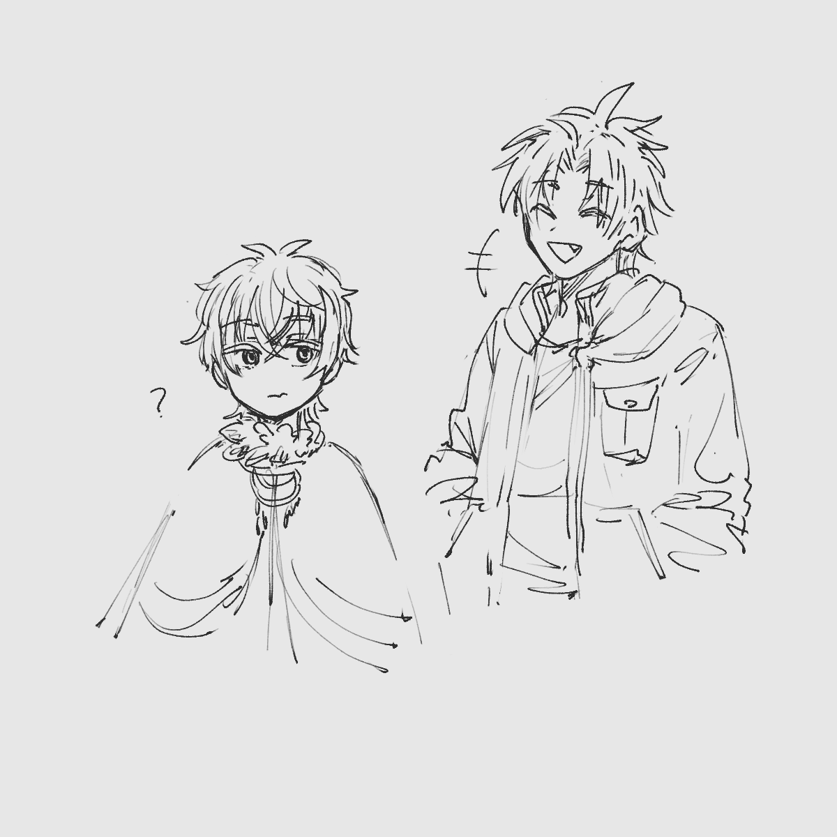 昔描いてたキャラのビフォー聞かれて描き出すものの、ビジュアルが定かでない。
