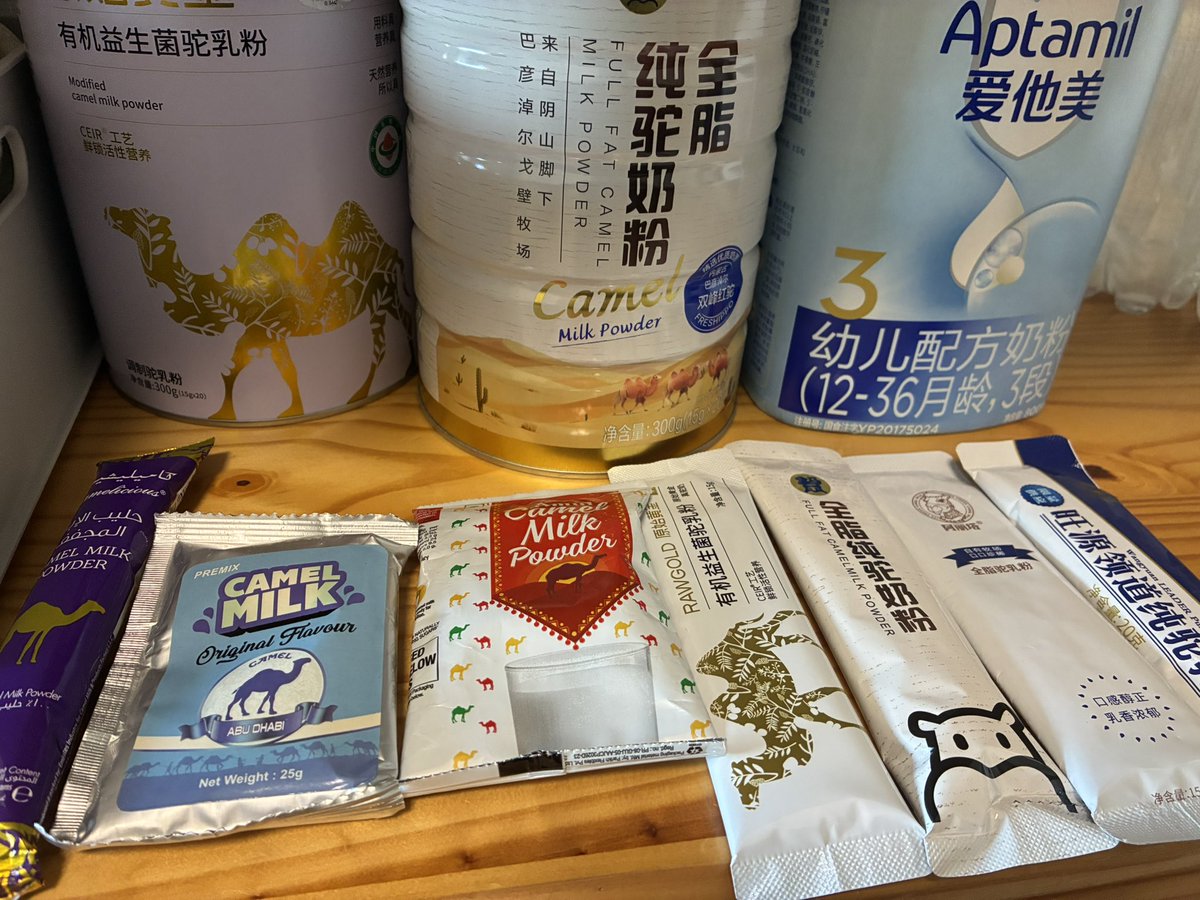 GWもラクダミルクの研究を🧪
ヒトコブとフタコブに圧倒的に味の違いがあるかと思っていたら、ヒトコブの中にも塩っけが無くてフタコブの最上級品と味が似てるものがあったり

⚫︎エサ
⚫︎成育環境
⚫︎製造工程（パウダー化）
　
あたりがキーにはなるかと思っています。
成分研究で違いがでるか