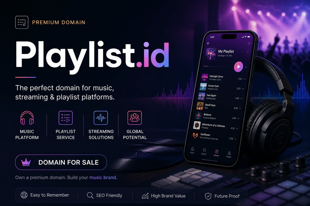 DomainStocker's tweet image. Own the ultimate hub for audio and curation. Short, punchy, and impossible to forget. Build your digital music empire here. #afternic #domain #domainforsale #playlist #music