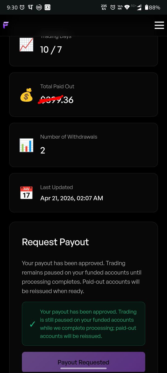 EditorVishwa's tweet photo. # 3rd payout  thank you @thefundedroom https://t.co/ZkC79bmjtk
