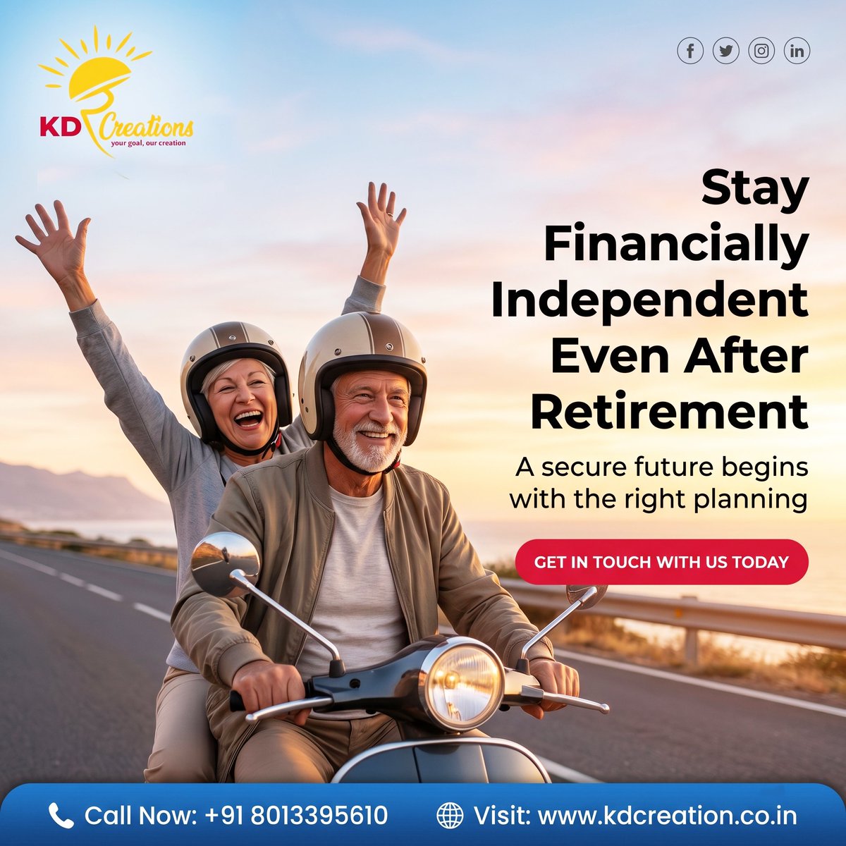 kdcreationgroup's tweet image. 𝗦𝘁𝗮𝘆 𝗙𝗶𝗻𝗮𝗻𝗰𝗶𝗮𝗹𝗹𝘆 𝗜𝗻𝗱𝗲𝗽𝗲𝗻𝗱𝗲𝗻𝘁 – 𝗘𝘃𝗲𝗻 𝗔𝗳𝘁𝗲𝗿 𝗥𝗲𝘁𝗶𝗿𝗲𝗺𝗲𝗻𝘁!
#FinancialFreedom #RetirementPlanning #SecureFuture #WealthManagement #SmartInvesting #FinancialIndependence #LifeGoals #MoneyPlanning #FutureReady #KDCreation #indiavotes