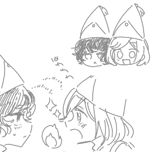 あと別所でリクエストもらってたとんがり帽子のアガットとココ
#arkco 