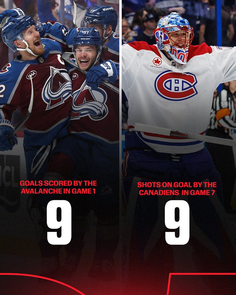 ESPNInsights's tweet image. The tale of two games 📖

The Avalanche had as many goals in Game 1 vs. the Wild as the Canadiens had shots on goal in Game 7 vs. the Lightning... both teams won 😲