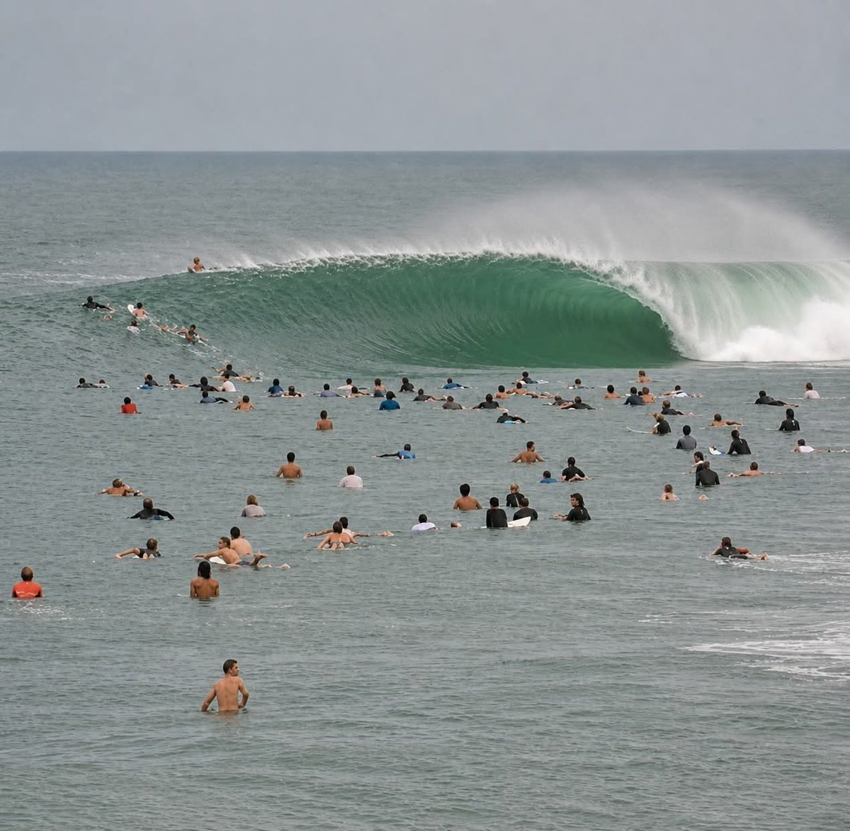 topnetworker's tweet image. Surfers watch a barreling wave #surfing