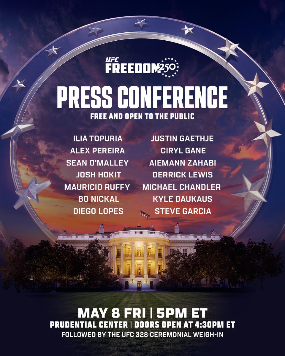 🚨 BREAKING: The UFC just announced there will be a press conference this Friday featuring all the fighters from the White House card 👀