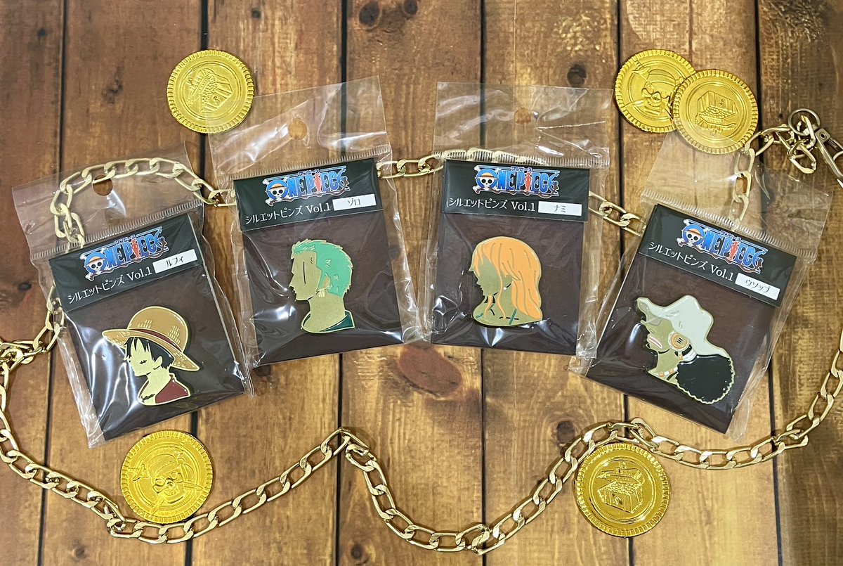 新商品】 シルエットピンズ Vol.1 ルフィ/ゾロ/ナミ/ウソップ 各880円