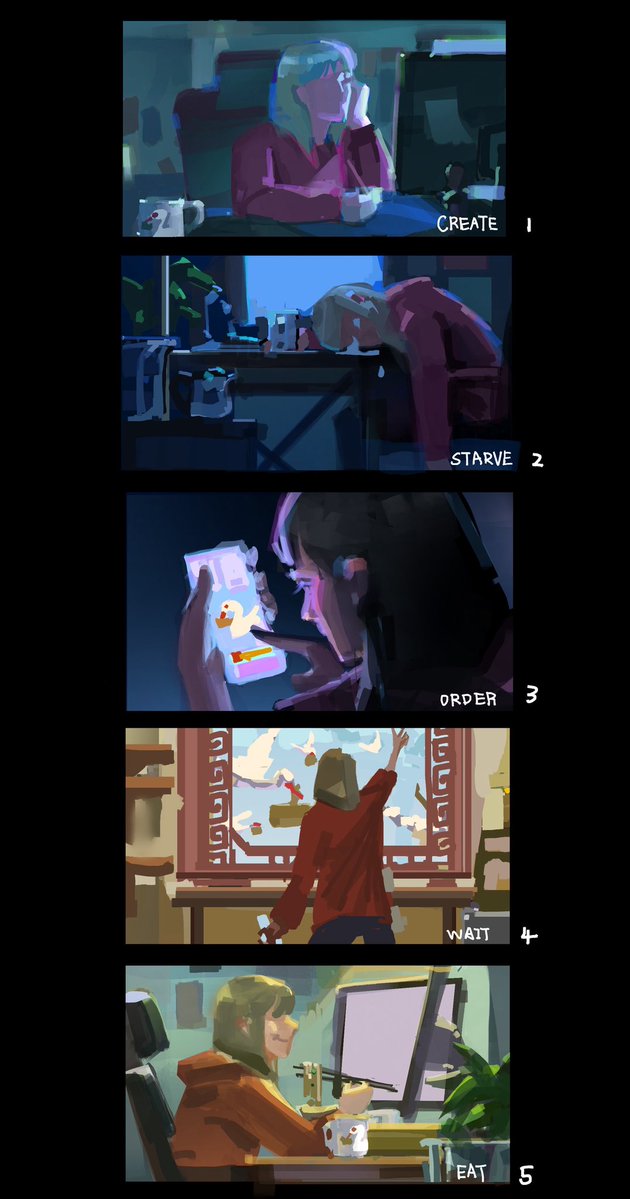 syrenali_art's tweet image. Goose Delivery waiting at your service! #comic #storyboard #homework #artcreation
