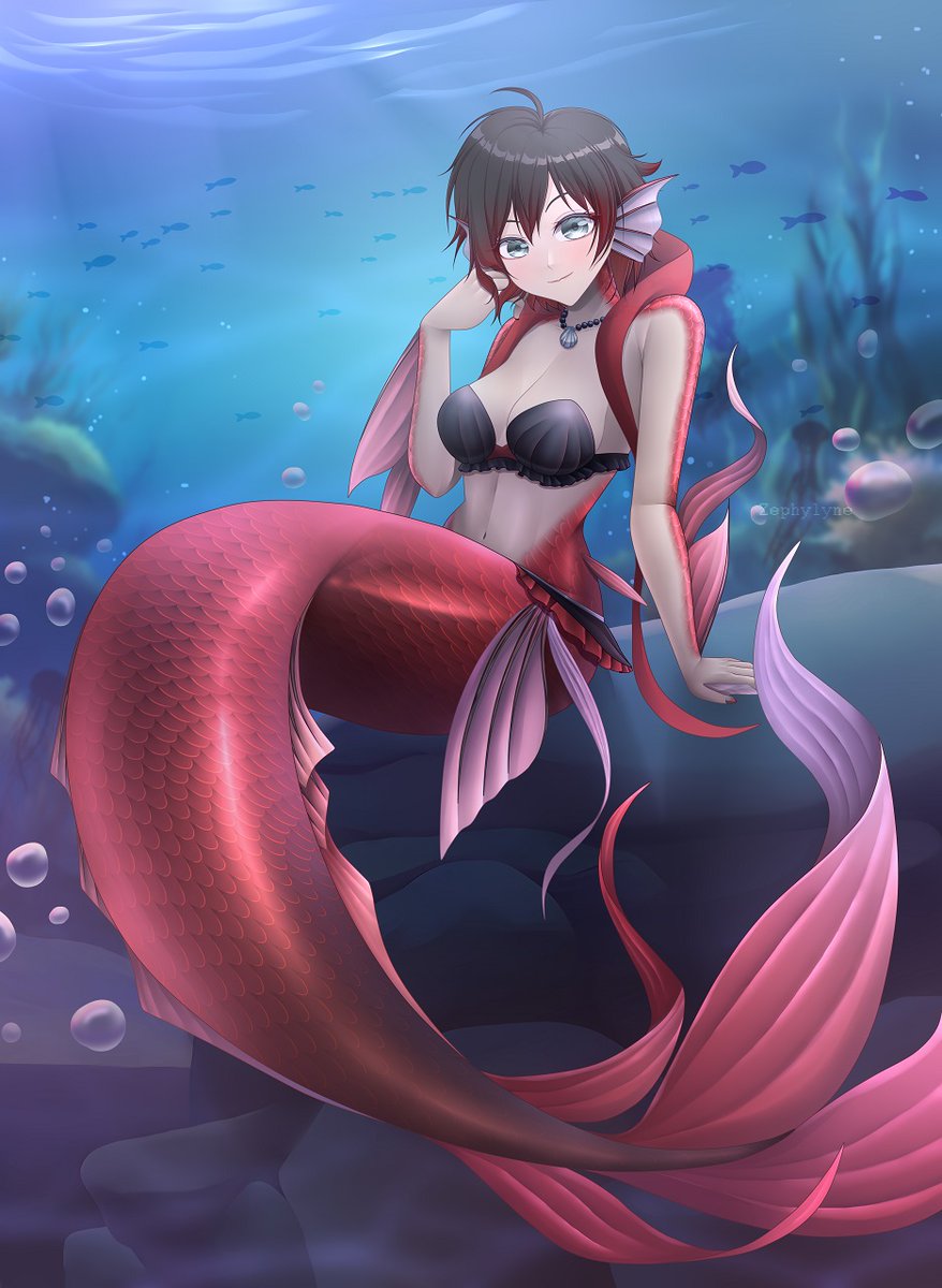 zyrri_n's tweet image. #rwby #rubyrose #人魚 #mermaid #MonsterGirls #モンスター娘