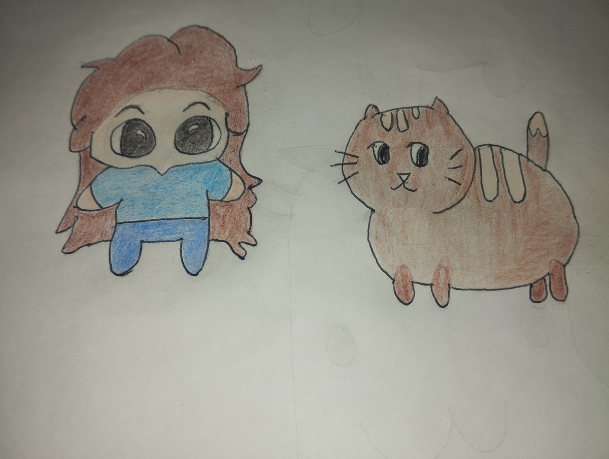 FuriaProtones's tweet photo. This is a gift for @Manolito_k23, It's a draw of his OC Cami and a cat, Thanks for being a great friend !!! https://t.co/lIE9Nl6XTv