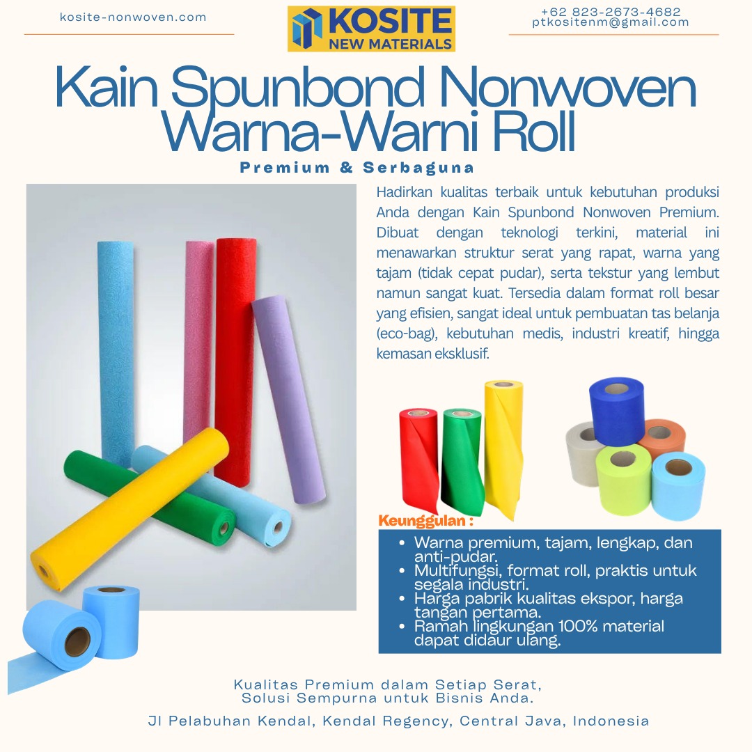 kedebonnm2's tweet image. Kami siap menjadi mitra penyuplai material terpercaya untuk rantai pasok global Anda.

#NonwovenFabric #SpunbondSupplier #EcoFriendlyPackaging #RetailSupplyChain #PackagingSolutions #GlobalManufacturing #USRetail #UKManufacturing #SustainableMaterials #KositeNewMaterials