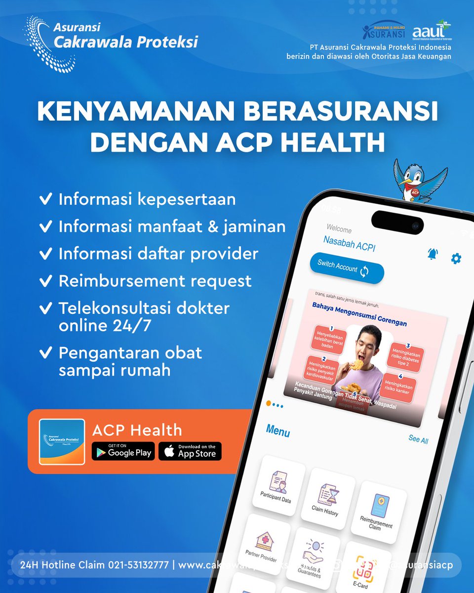 AsuransiACP's tweet image. Kemudahan dan kenyamanan berasuransi bersama ACP Health❤️

Yuk download sekarang untuk sehat yang lebih mudah dan lebih cepat bersama ACP Health😊

#acp #acphealth #asuransiacp #asuransi