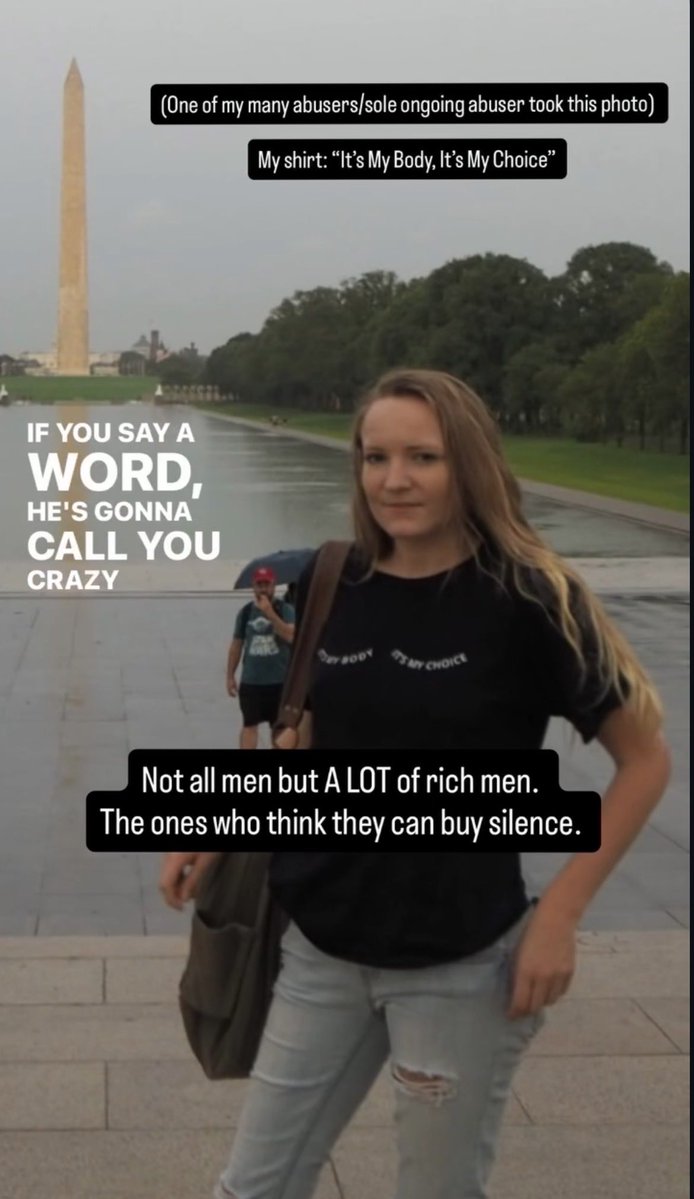 mimi226180155's tweet image. July 2019. The person who took this photo is still my abuser today. 

My shirt: ‘It’s My Body, It’s My Choice’

#ItsMyBodyMyChoice #Gaslighting #CoerciveControl #WashingtonDC #LOVEINT #BelieveWomen