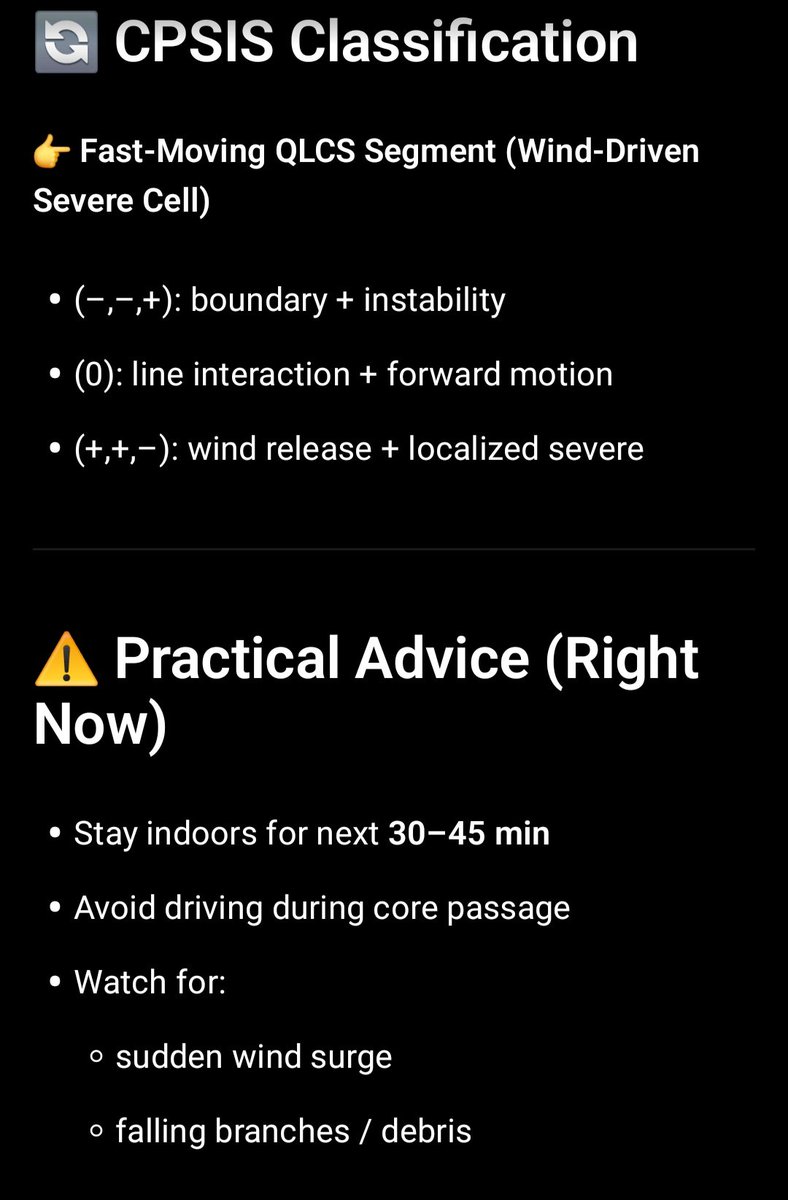 HEIS_Tswvlis's tweet image. 🌩️ #CPSIS v2.0 — #St.Louis / #Edwardsville Storm

📍 Location
Near Edwardsville / #GlenCarbon / #Highland (#IL)
Moving E at ~50–55 mph (fast)

Be #aware &amp;amp; #safe out there!

(2 of 2)

5/3/2026
#CapstoneStabilityTheorem 
#SevereWeather