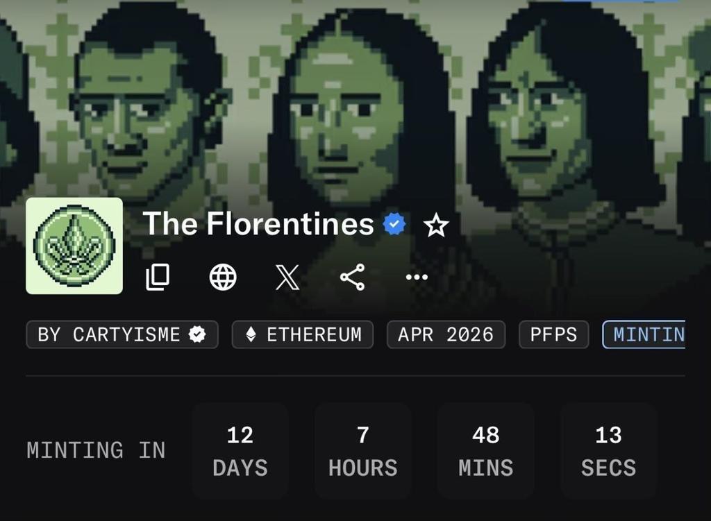 Saakil121's tweet photo. Florentines NFT 🔥 

Apply for WL : https://t.co/8wvYqfumcg

🚨 Connect Wallet 

🌀 Submit X

Done ✅ 

The mint will take place on May 13. https://t.co/ZpTNzR2v2T