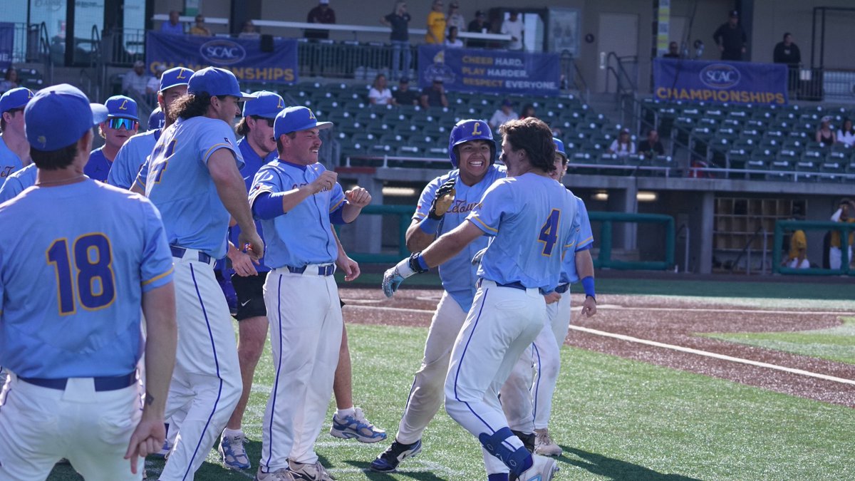 LETUAthletics's tweet photo. TO MONDAY |

@LETU_Baseball rallies again and puts away McMurry, 9-7, to advance to SCAC Tournament championship round!

YellowJackets face Concordia on Monday at 12 PM needing two wins for a title.

RECAP: https://t.co/82gFhZT9L3

#LeTourneauBuilt #d3baseball https://t.co/Y56lmkNEZl