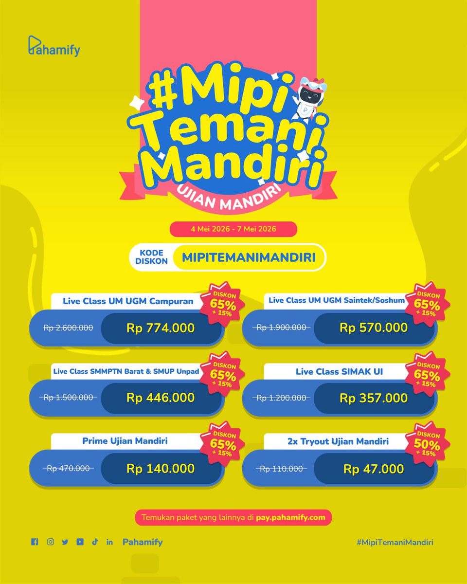 Pahamify | TO + Live Class UTBK & Ujian Mandiri tweet media