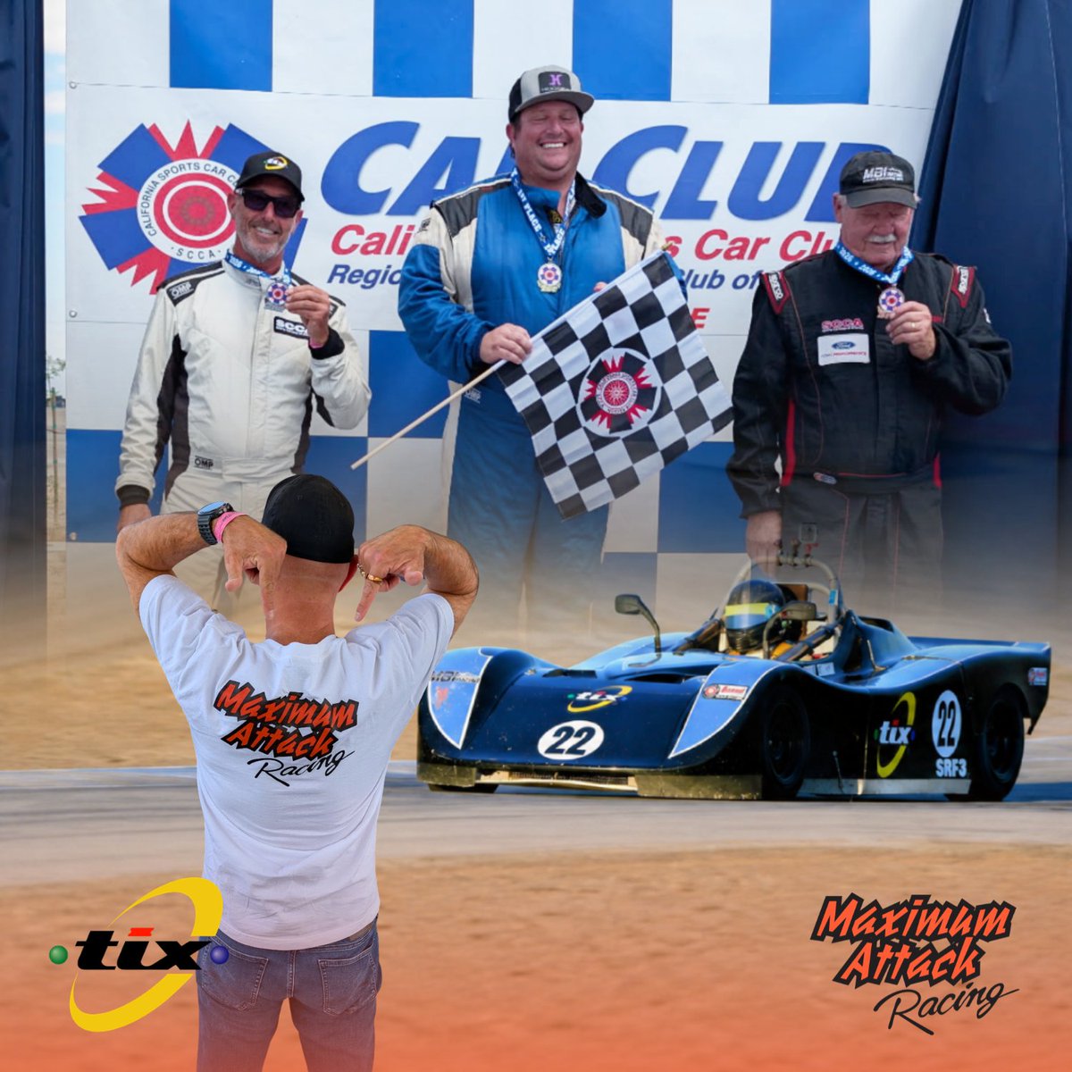 _maximumattack's tweet photo. Maximum Attack congratulates Robert Edmison on his 2nd place podium finish at the Cal Club Double Regional Feature Race, Circuit at Buttonwillow (May 3, 2026). Mike Miserendino and Mark Ballengee complete the podium. https://t.co/Qjmfp8n8yp

#maximumattack #specracerford #srf3 https://t.co/HdkXTS1973