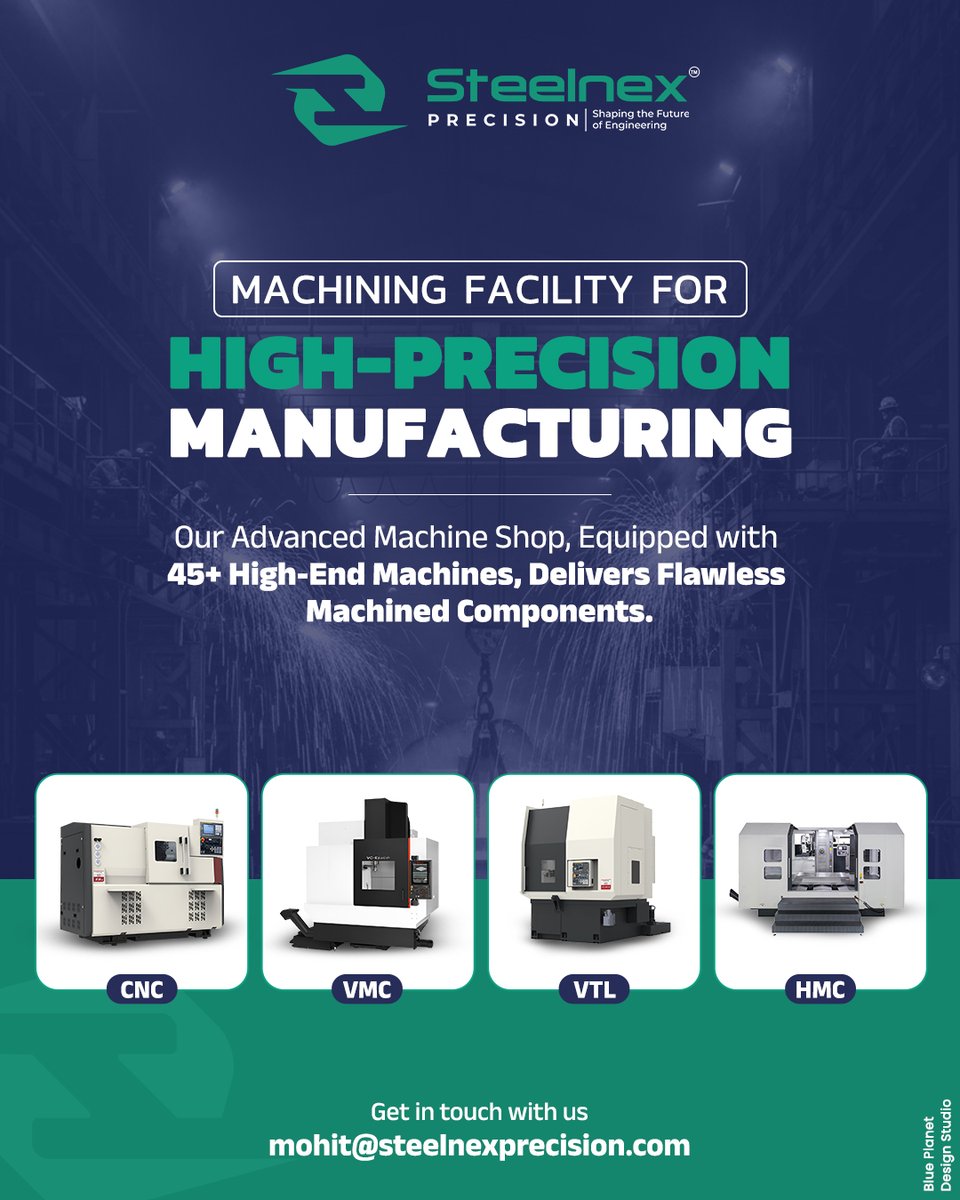 steelnexcasting's tweet image. Advanced Machining for Industrial Excellence
 
Want a high-accuracy machining facility for industrial production?
Drop your enquiry: mohit@steelnexprecision.com
Reach us at: +91 94295 00725
 
#AdvancedMachining #PrecisionMachining #CNCmachining #VMC #VTL #HMC #Manufacturing