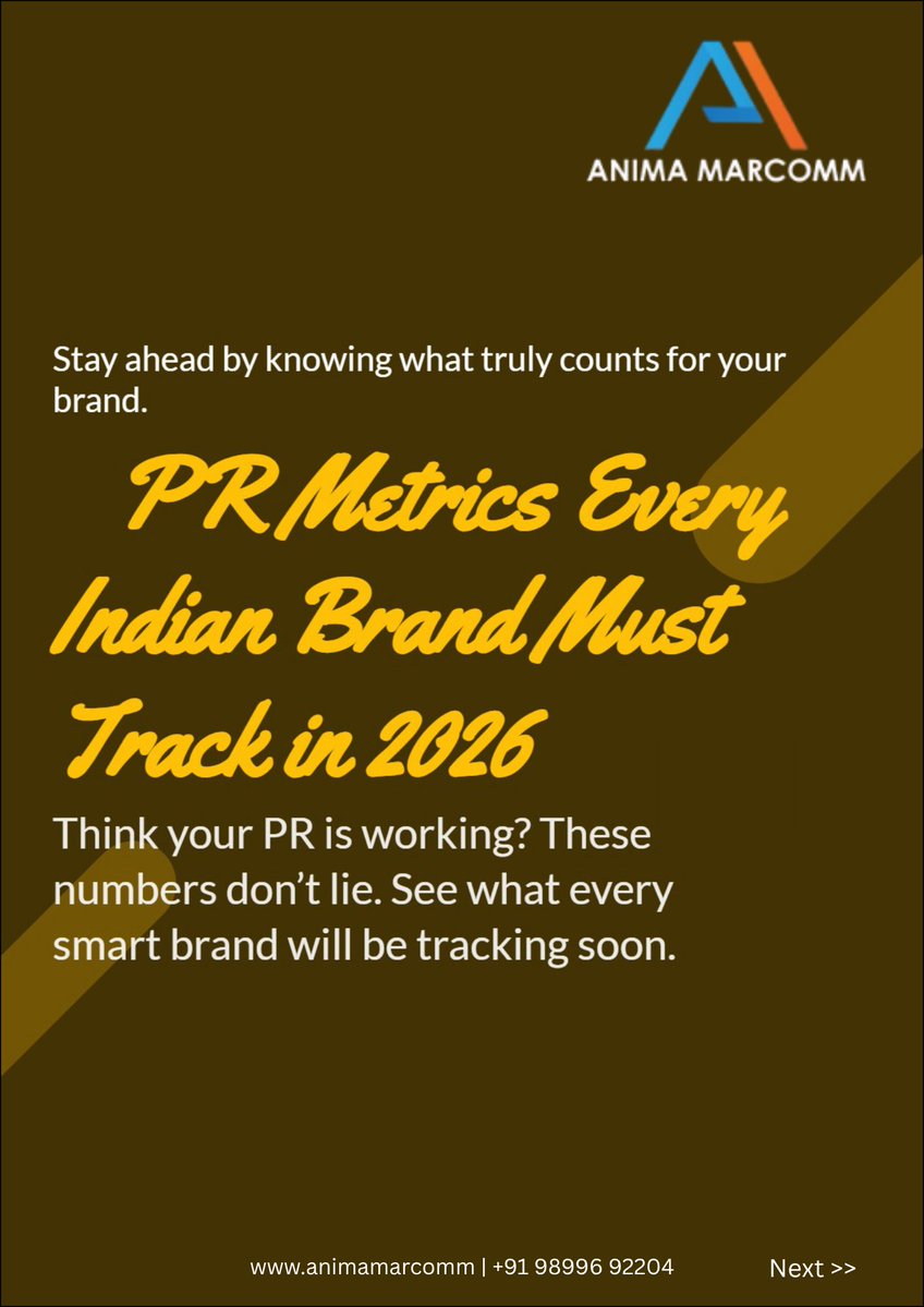 AnimaMarcomm's tweet image. Think your PR is working? 🤔
The numbers never lie. 📊

With Anima Marcomm, track smarter metrics and build stronger brands in 2026. 🚀

#PR #Marketing #BrandGrowth #AnimaMarcomm