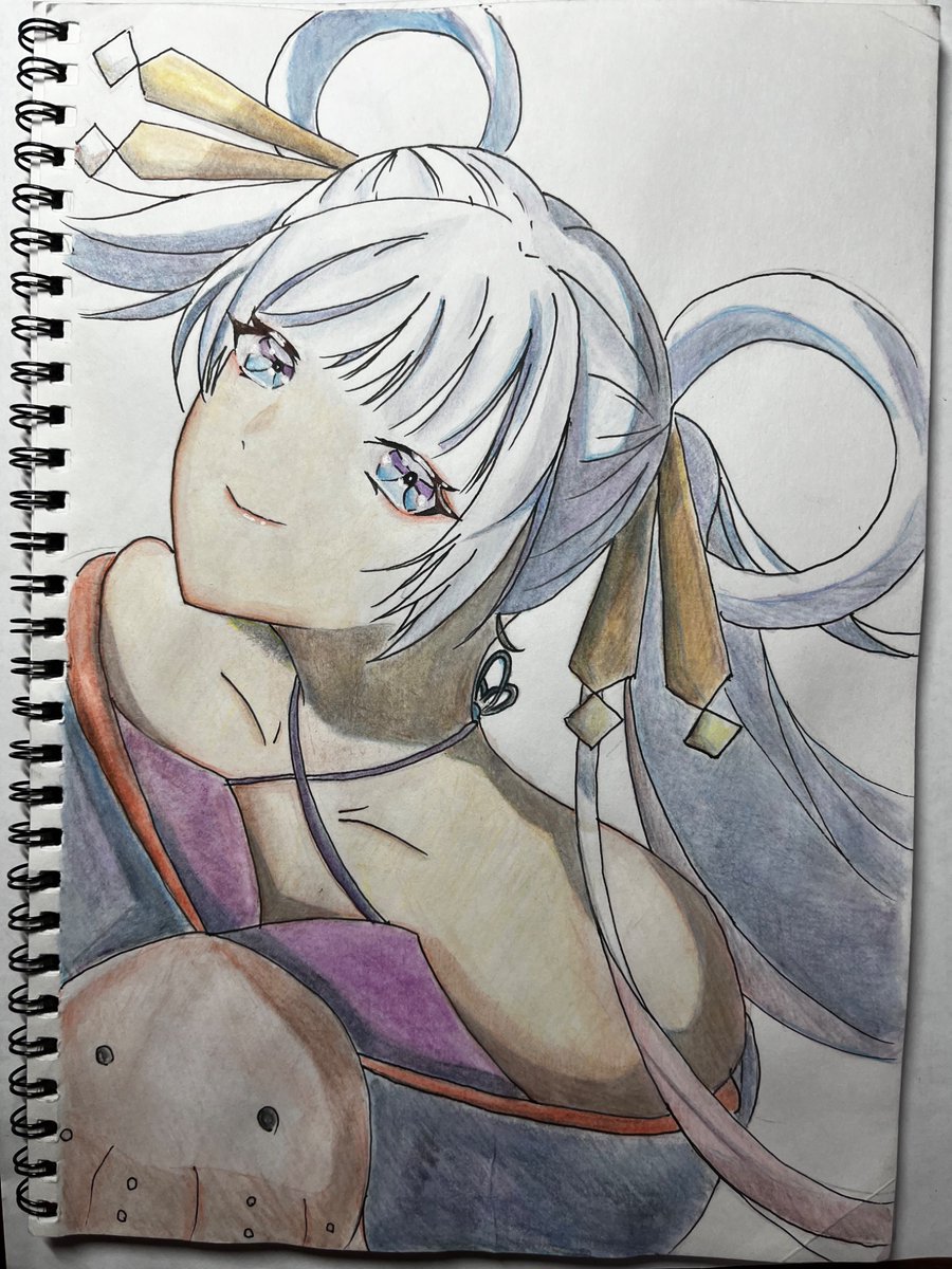 水彩色鉛筆で描いてみました！ 『月見ヤチヨ』 #超かぐや姫