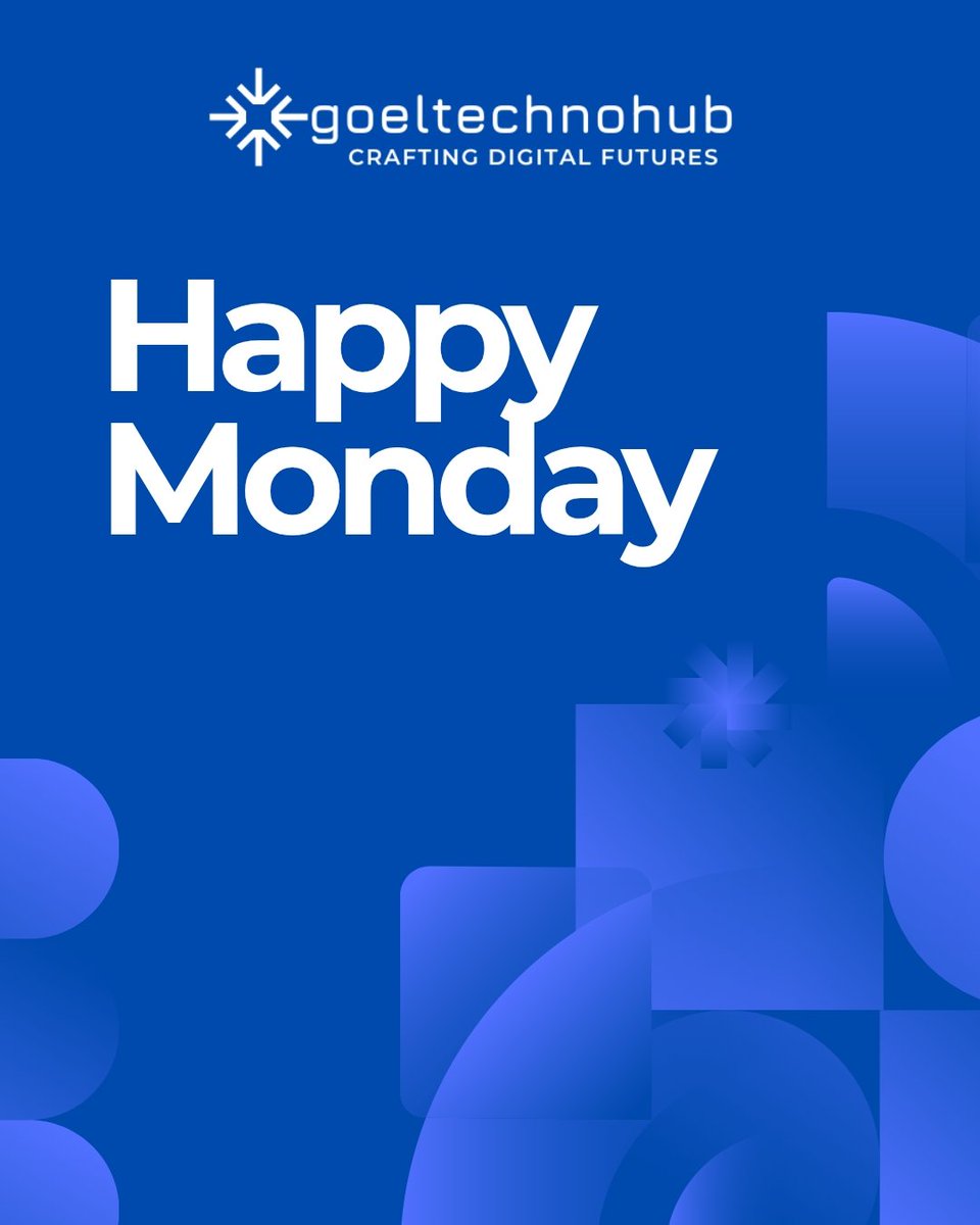 GoelTechnoHub's tweet image. New week, fresh energy, and new opportunities to grow 🌱
Let’s make this week productive and meaningful 🚀

#HappyMonday #MondayMotivation #GoelTechnohub #FreshStart #Growth #Success #PositiveVibes