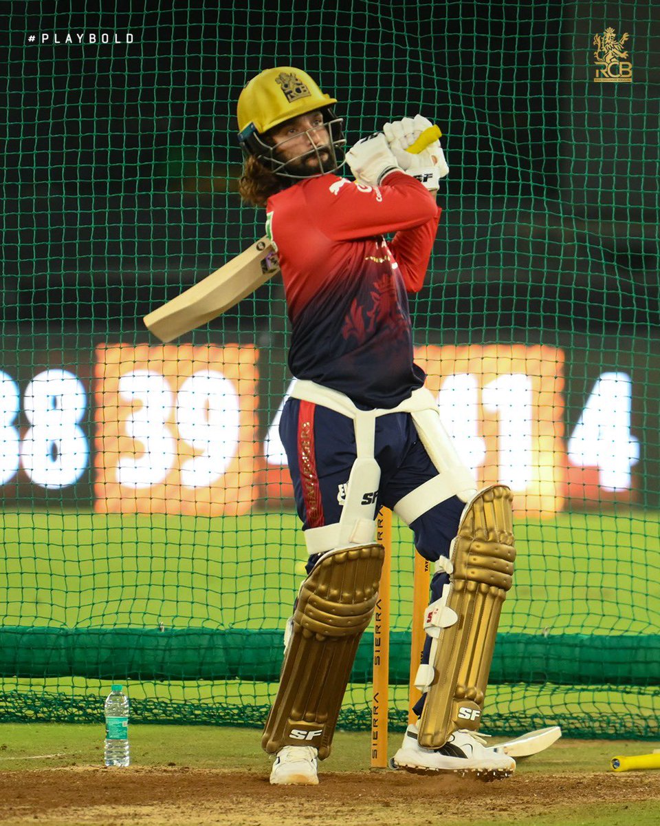 RCBTweets's tweet image. Practicing smashing sixes in the nets. So he can smash them looooonger in the game. 💥

#PlayBold #ನಮ್ಮRCB #IPL2026