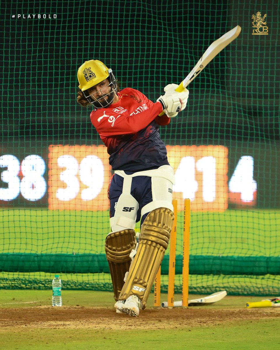 RCBTweets's tweet image. Practicing smashing sixes in the nets. So he can smash them looooonger in the game. 💥

#PlayBold #ನಮ್ಮRCB #IPL2026