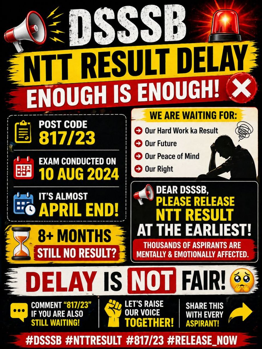 Preeti732697's tweet photo. @LtGovDelhi @VPIndia #dsssb
#LGdelhi
#resultpanding https://t.co/HGGQEjruV7
