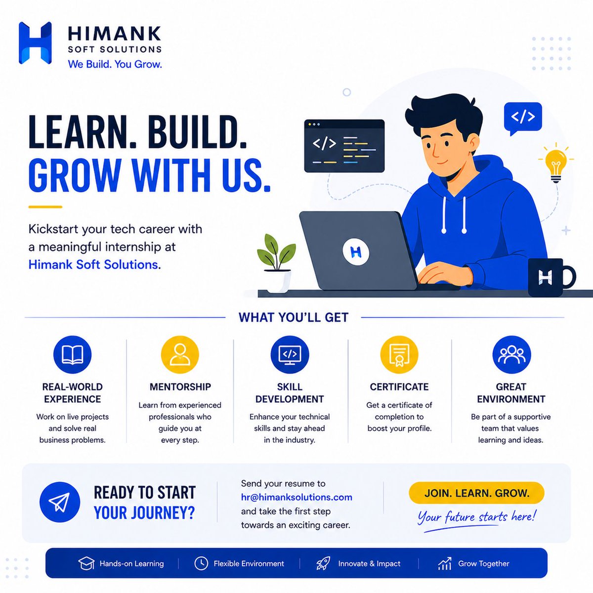 Himanksolutions's tweet image. Your degree gives you knowledge
Real experience builds your career
Work on live projects, learn from experts, and build skills that actually get you hired

If you’re serious about tech—this is your starting point🚀

#Internship #TechCareers #Students #LearnAndBuild #CareerGrowth