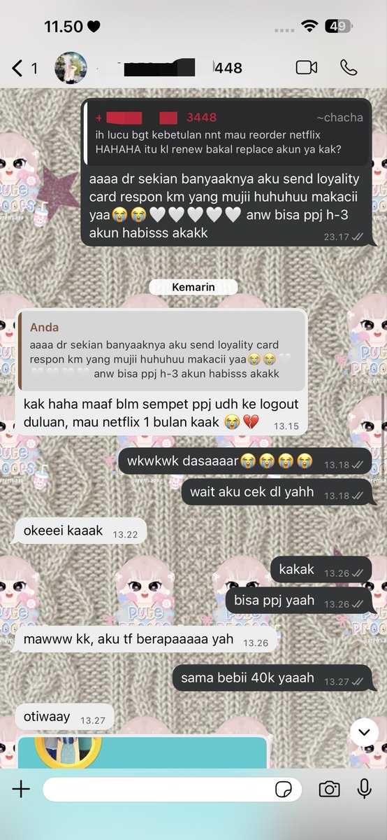 ganesaofc's tweet photo. ini juga lusyuuu, terima kasih buat kalian yang udaa pernah order, dan order lagiii😿😽😽 aku sangat menantikan orderan selanjutnya🤗❤️‍🔥

netflix premium strongg acc yaa krn bisa perpanjang🤍👀 https://t.co/9anStgUZc4