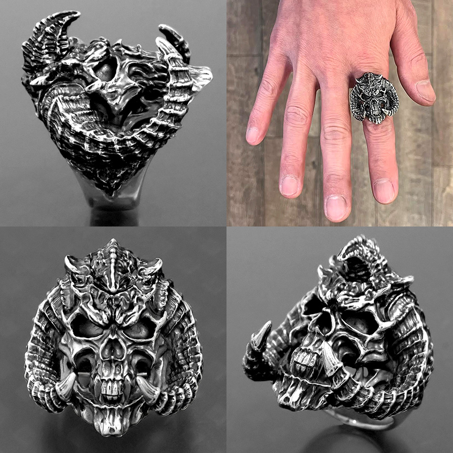 3本の角を持つスカル! STRANGE FREAK DESIGNS 「バラン リング」を 3本の角を持つスカル! STRANGE FREAK DESIGNS 「バラン リング」を