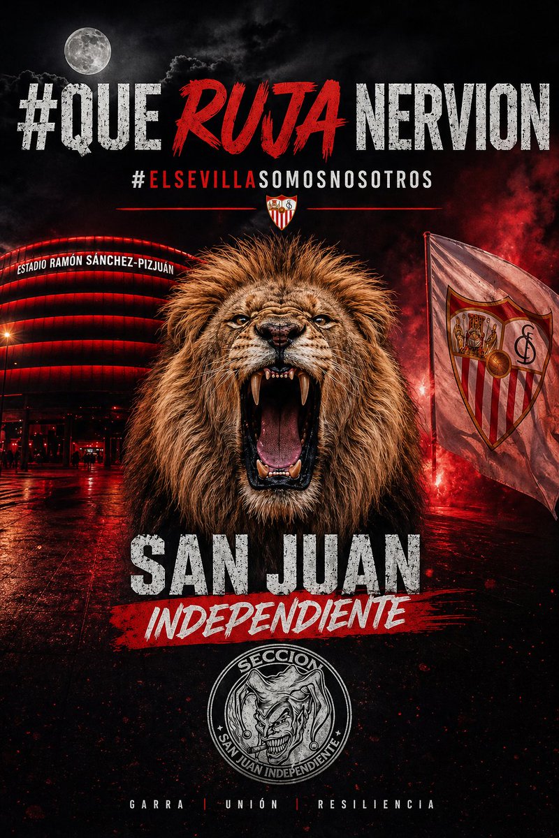 SanJuanInd1995's tweet image. 📢 Hoy a partir de las 17:00
Quedada de todos los simpatizantes de la Sección San Juan
📍 Puerta 20
🍻 En el puesto de nuestros hermanos Peña y Eusebio
🔥 Calentando motores…
💪 A muerte con el Sevilla
#SevillaFC #QueRujaNervion #ElSevillaSomosNosotros
