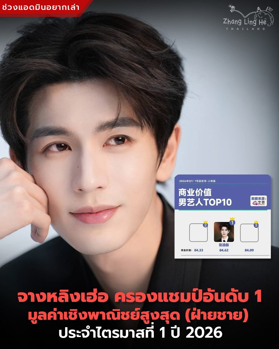 [ช่วงแอดมินอยากเล่า🎙️] 4/5/26

ขอแสดงความยินดีกับจางหลิงเฮ่อ ที่ขึ้นครองแชปม์อันดับ 1 ในการจัดอันดับมูลค่าเชิงพาณิชย์ของศิลปินชายโดย Endata (艺恩 สำนักสถิติผู้ให้บริการข้อมูลBig Data ชั้นนำในอุตสาหกรรมบันเทิงของประเทศจีน) ประจำไตรมาสที่ 1 ปี 2026