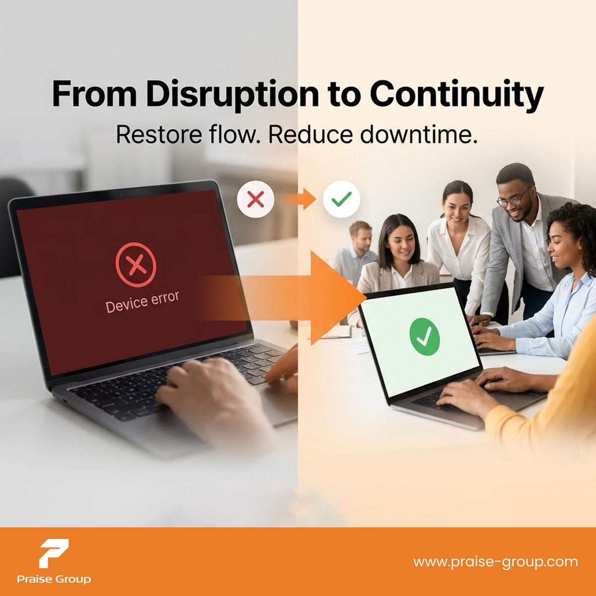 GroupPraise's tweet photo. Unexpected issues disrupt work.

Structured support restores flow.

#PraiseGroup #BusinessContinuity #ReducedDowntime https://t.co/g5YyuqwG1h