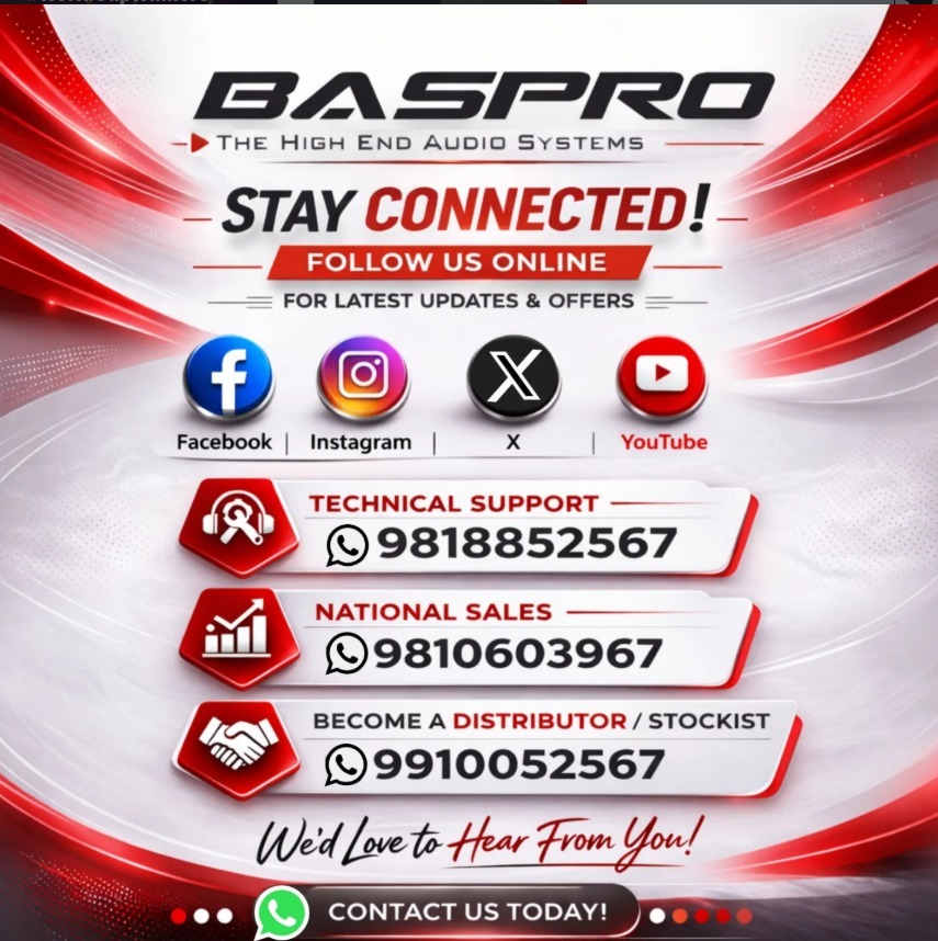 baspro_india's tweet image. 🔥 POWERFUL BASS. PERFECT FIT.Meet the BASPRO Punch Master PM-1217v 🔊
Built for real bass lovers.💥 Deep &amp;amp; punchy bass
⚡ 400–600W RMS power
🛠 Strong MDF build
🚗 Universal fit
📞 +91 98188 52567
🌐 baspro.in
#BASPRO #PunchMaster #Bass #CarAudio